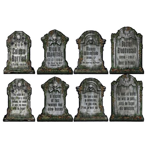 Beistle 01516 Packaged Tombstone Cutouts, Includes 4 Cutouts, 15 Inches