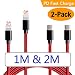 Produktbild PD Schnelllade USB Typ C zu Phone Kabel 2Pack 3FT / 1M & 6FT / 2M, Auswaur Nylon geflochten USB C PD zu Blitz Schnelllade- und Synchronisierungskabel Kabel für Phone X / 8/8 Plus Pad (Rot)