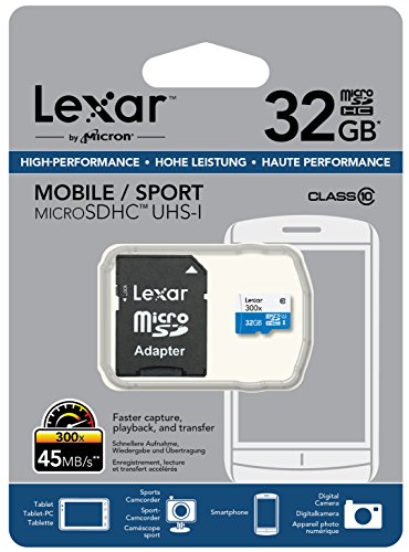Lexar 32GB Class 10 MicroSDHC UHS-I 300x Speed 45MB/s High Speed Speicherkarte mit Adapter (300x) - 5
