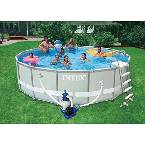 Intex 28324 Ultra Rondo I Frame Pool Set, Sandfilteranlage 4.542 l/h, Leiter, Abdeckplane, Bodenschutzplane, 488 x 122 cm - 2