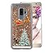 Produktbild Klar Hart Hülle für Galaxy Note 9,Plastik Hülle für Galaxy Note 9,Moiky Luxuriös Stilvoll Weihnachten Baum Wagen Serie Muster Gold Sterne Glitzer Crystal Weich TPU Stoßfest Kratzfeste Schutzhülle