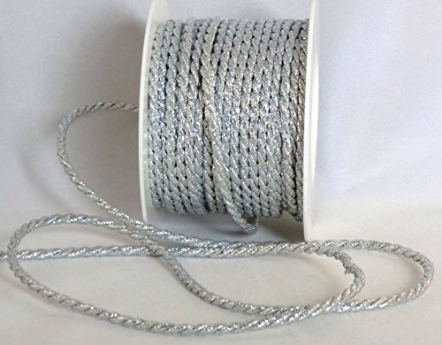 KORDEL 15m x 4mm SILBER Drehkordel KORDELBAND Dekoband SCHLEIFENBAND Schnur - 2