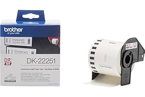 Brother DK-22251 Rouleau de Papier Continu, Original Noir sur Blanc 62 mm x 15,24 m