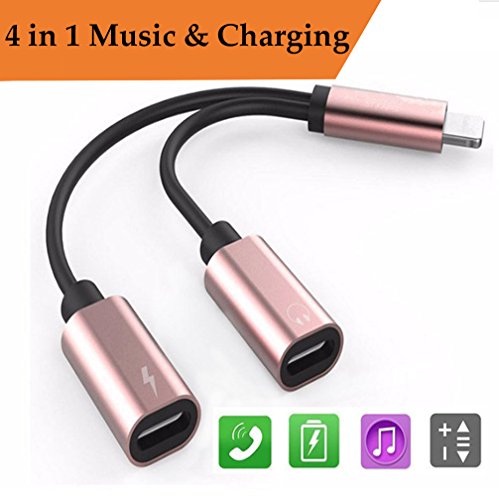 Book's Cover of2 in 1 Lightning Jack Adapter  Splitter für iPhone 77 Plus iPhone 8 8Plus iPhone X10 2 in 1 Double Lightning Kopfhörerbuchse Adapter Musik  Ladegerät  Calling  Sync Daten Audio Splitter Ladekabel Konverter Unterstützt iOS 103  11 Systeme Pink Black