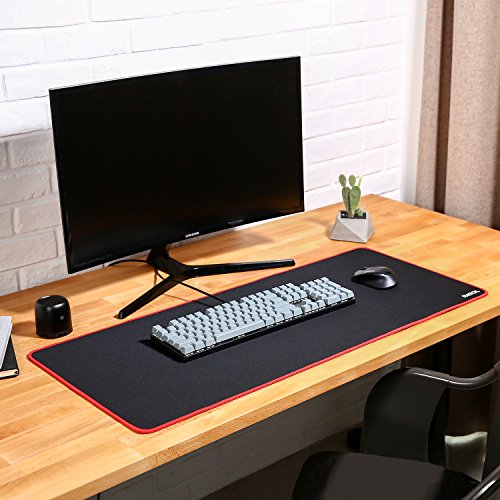 NATOL Alfombrilla Rat  n Gaming  900x400mm Grande Mouse Pad Resistente al Agua XXL Alfombrilla con Base de Goma Antideslizante  Tela  Soporte para PC y Port  til  Rojo