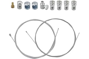 VYIBPDY cable embrague moto，2 piezas 2M Cables de Freno para Moto con 9 Junta Roscada,Cable de Freno o Embrague Universal,Cables de Embrague para Moto y Cross,Kit de Reparación de Cable