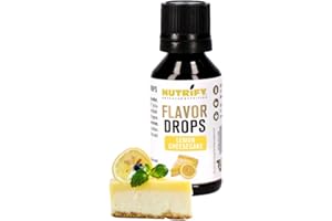 NUTRIFY Flavour Drops Lemon Cheesecake 30ml Aromatropfen ohne Kalorien und künstliche Farbstoffe, mehr Käsekuchen-Geschmack in Lebensmittel & Getränke, zuckerfrei, fettfrei, vegan