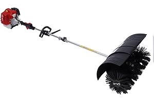 WSIKGHU 1700W Motorbesen Benzin Kehrmaschine Schneefräse Räumgerät Schnee Sweeper Schneeschieber Benzin Motorbesen Schneefräse 52CC Benzin Motorbesen Kehrmaschine Handkehrmaschine Kehrbesen