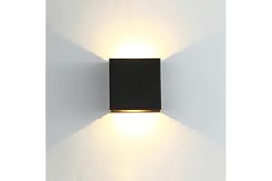 CYUaoao 1 Pièce Applique Murale LED Moderne en Aluminuim AC86V-265V Applique Murale Carrée Noire 10 x 10 x 5 cm Imperméable Convenant à l’Intérieur pour le Mur de Sallon Chambre Allée Jardin