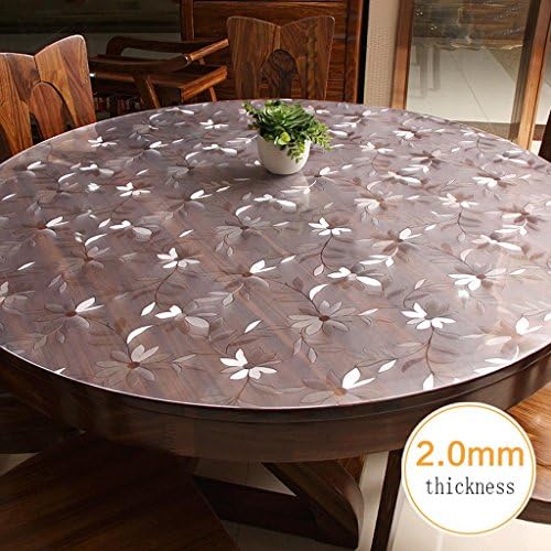 Tablecloth round pvc waterproof anti-scalding glass placemats coffee table mat , 2.0mm , diameter 90cm