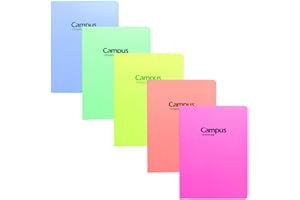 Libreta Campus University Pastel. 25,5 x1 9,0 cm. 36 hojas de 70 gr liso. Pack de 5 pcs colores surtidos.