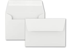 FARBENFROH BY GUSTAV NEUSER Karten und Co. - Sobres para invitación (25 unidades, B6, 12,5 x 17,5 cm, cierre autoadhesivo, 120 g/m², solapa ancha y elegante, 25 unidades), color blanco