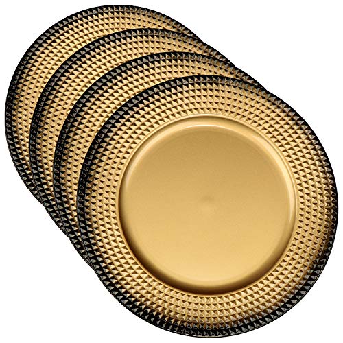 COM-FOUR 4x Posizionare il piatto in color oro di plastica -...
