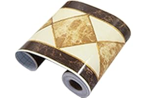 Yootiko Self-Adhesive Border Wall Paper 3D PVC Elegante Retro Pattern Peel and Stick Waterproof Removable Wallpaper Borders Stickers Decoration Trim for Living Room Bathroom Kitchen