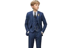 LIRDDY Tweed Suit 3 Piece Suit for Boys Wedding Party Outfit Boys Formal Suit Page Boy Kids Toddler Herringbone Slim Boys Suits Tuxedos