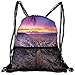 Produktbild RAINNY Drawstring Backpacks Bags,Surreal Sunrise Sky Horizon Over Mountain Valley National Monument Dusk Print,5 Liter Capacity,Adjustable