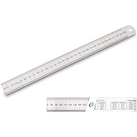 Falke Profi Stahlmaßstab Stahllineal biegsam EG-Prüfzeichen Genauigkeit II, 300 x 30 x 1,0 mm Bohrerdrehzahltabelle…