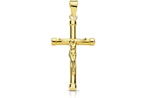ALDA JOYEROS Cruz oro 18k Cristo palo redondo