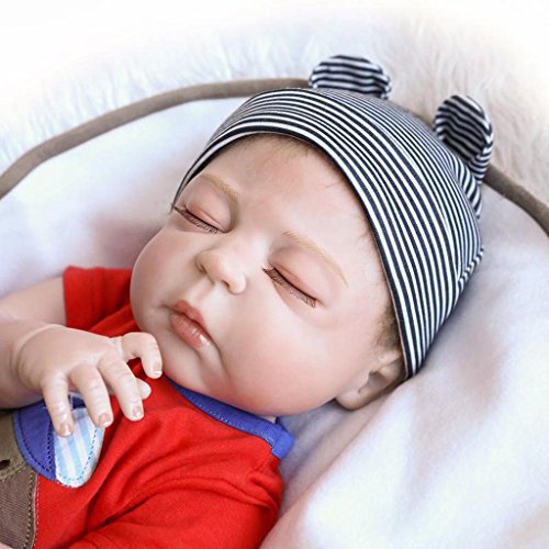 57cm Rare Alive Silicone Vinyl Full Body Washable Newborn Sleeping Baby Boy Dolls