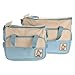 SODIAL(R) 5pcs Baby Changing Diaper Nappy Bag Mummy Shoulder Handbag Set Sky Blue