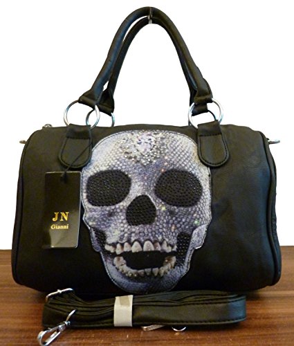 Preisvergleich Produktbild Totenkopf 3D Skull Leder Bowlingbag Schwarz NEU mit Etikett