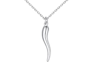 U7 Collier Pendentif Corne Italienne Piment de 30/51 mm Hauteur avec Chaîne Ajustable de 45/50 + 5 cm Bijoux Homme Acier Inox/Plaqué Or Porte Bonheur
