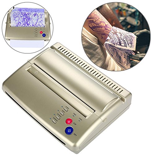 Preisvergleich Produktbild Tätowierungs-thermische Schablonen-Papier-Drucker-Maschine, beweglicher A5 A4 Tätowierungs-Transfer-Kopierer-sichere Licht-Energie-Maschine mit kleinem lautem Ton-thermischem Schablone-Papier-Herstell(EU Stecker)