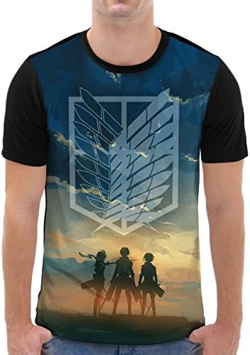 VOID Titan Survey Corps Men's Graphic T-Shirt all-over print on attack aot, Size:2XL