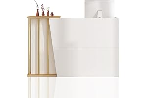 GAOXIAO Bancone Reception Negozio, Bancone Cassa per Negozio Angolare Centro Estetico con Cassetti, Scrivania Salvaspazio Spazio di Archiviazione, Reception Estetica Piccola per Uff B 120 cm