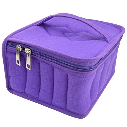 Wosonku 15mL Soft 30 Bottles Essential Oil Carrying Portable Holder Case Bag Purple