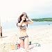 Etosell Sexy Womens 2 Pcs Top+Bottom Swimsuit Bikini Ruffle Polka Dot Swimwear Asian L
