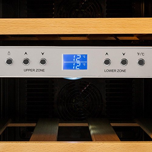 Klarstein Reserva 12 Weinkühlschrank Getränkekühlschrank (34 Liter, für 12 Flaschen, 2 Zonen, Glastür, LCD-Display) schwarz-silber - 5