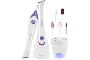 ‎TOUCHBEAUTY TOUCHBeauty TB-1335 Elektrisches Maniküre Set, 5 in 1 professionelles Pediküre Set Nagelpflege Set kraftvolle Nagelfeile mit Polierwerkzeuge und UV LED Nageltrockner für Haus und Salon