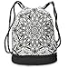 Produktbild Multipurpose Drawstring Bag for Men & Women - Bohemian Floral Mystery Design Cinch Backpack Tote Sack Large Storage Sackpack for Gym Travel Hiking
