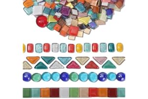 Aomhrek Kit de azulejos de mosaico de vidrio de colores mixtos, 20 hojas para diseños creativos
