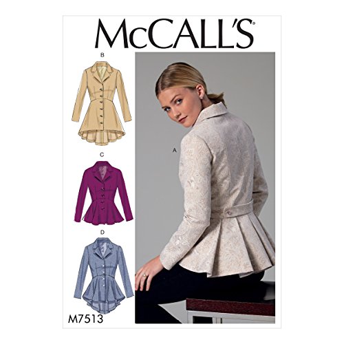 McCall 's Patterns McCall 's 7513 A5, Schnittmuster Jacken, Größen 6–14, Multi/Farbe