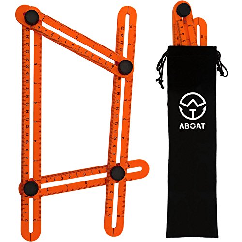 aboat angle-izer Vorlage Werkzeug, Mehrwinkel Lineal Vorlage Maßnahmen alle Winkel und Formen für Heimwerker, Builders, Handwerker, orange