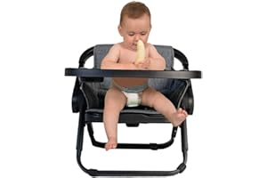 ONNA - Trona Portátil para Bebé Vesta - Alzador Silla para Niños - Trona de Viaje Plegable con Bandeja Desmontable - De 6 meses a 3 años - Color Negro