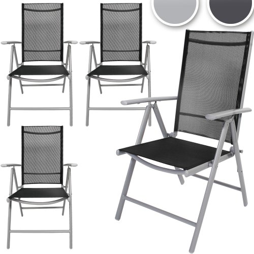 Preisvergleich Produktbild MIADOMODO – Set 4 Stühle Aluminium hellgrau