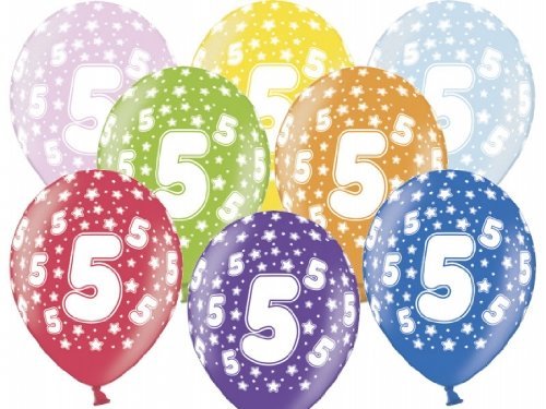BUDILA® 10 Luftballons metallic zum 5. Geburtstag bunt gemischt ca. 110cm Umfang heliumgeeignet