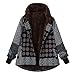 Produktbild JYJM Damen Wintermantel Elegant mit Kapuze Plus Size Frauen Baumwolle gefütterte Jacke Langarm Vintage Mantel Kapuzenjacke Wollmantel Damen Fleece Dicke Mäntel Reißverschluss Mantel Outwear