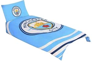 Manchester City FC Pulse Parure de lit Simple avec Housse de Couette et taie d'oreiller