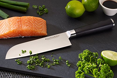 Echtwerk EW-DM-0360 Damastmesser Küchenmesser Santokumesser Klinge, 18 cm - 2