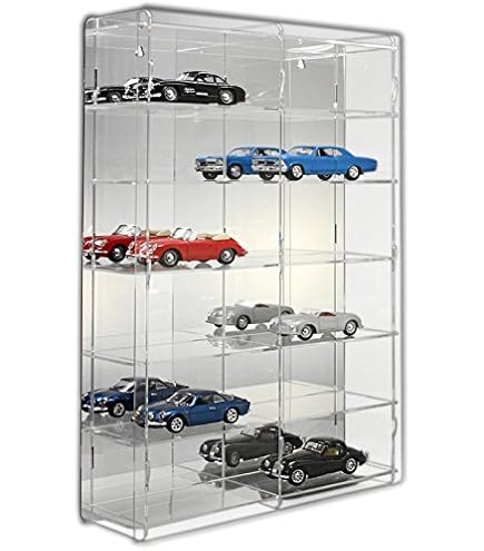 SORA Vetrina Espositiva Per Modellini Auto Scala 1:24 – Pannello Specchio, Capacità 12 Auto | Bacheca Da Parete - 2