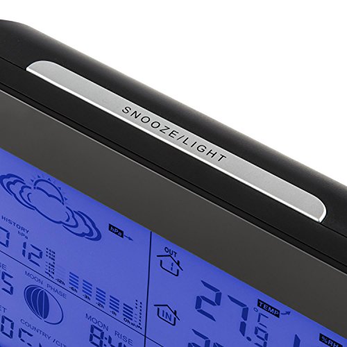 oneConcept Bergen Wetterstation Thermometer (LCD-Display, Außensensor, Datenübertragung per Funk, 100 m Funkreichweite, Wetter-Alarm, Batteriebetrieb, Wandmontage) schwarz - 5