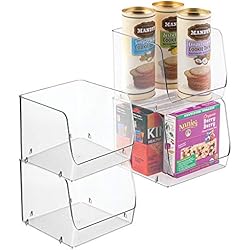 mDesign bac de rangement empilable pour la cuisine (lot de 4) - rangement frigo idéal pour légumes, fruits, etc. - boîte de rangement en plastique résistant - transparent