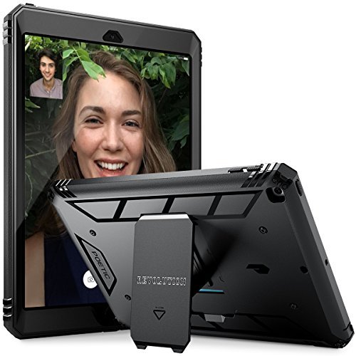 Poetic Revolution Heavy Duty Schutz Hybride Hülle mit Schirm Schutz für Apple iPad 9,7 (2017 März Veröffentlichung) Schwarz