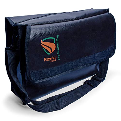 Bolso a prueba de fuego para Documentos por Boxiki Travel - Almacenaje Seguro de documentos importantes y Billetera Resistente al Agua y al Fuego, Bolsas ignífugas, Sobre de bolsa ignífuga (Grande)