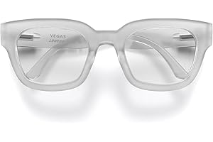 LONDON MOLE® Vegas fashion glasses | Zero's with clear lenses | Cool oversized square/rectangular/trapezoidal shaped frames | Men’s Women’s Unisex | Spring hinges