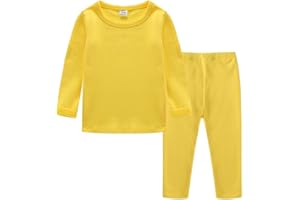 DCUTERQ Set Intimo Termico per Bambini e Bambine Maglia a Maniche Lunghe e Pantaloni Pigiama Due Pezzi in Cotone 1-8 Anni